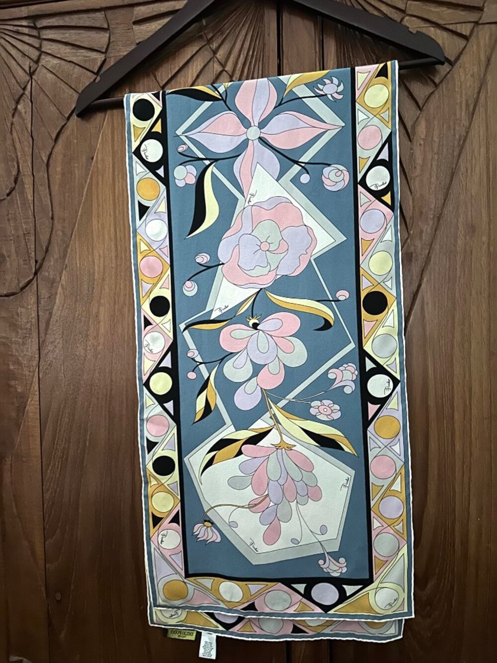 Emilio Pucci Silk Scarf - pink, blue, lavender, yellow - Picture 5 of 6